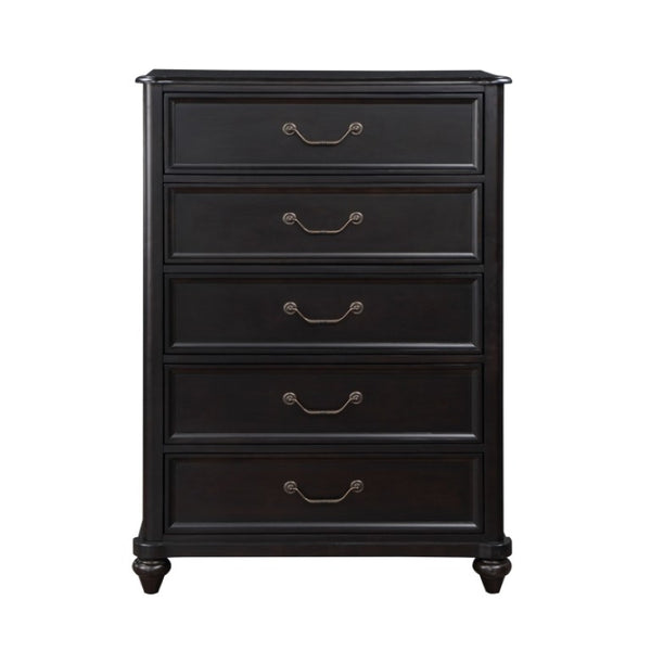 English Elm Queen Storage Bed Nightstand and Chest Set Birch Veneer Traditional Bedroom B011S07180