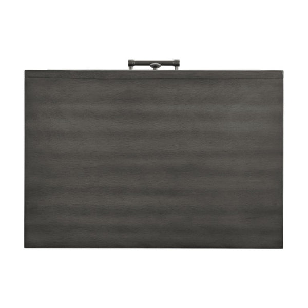 English Elm Eastern King Storage Bed Set with LED Shelves USB Charging and Gray Veneer Finish B011S07183