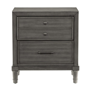 English Elm Eastern King Storage Bed Set with LED Shelves USB Charging and Gray Veneer Finish B011S07183