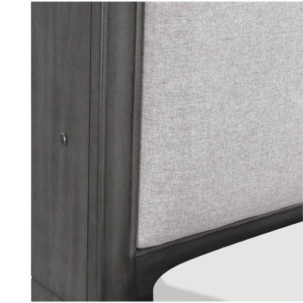 English Elm Eastern King Storage Bed Set with LED Shelves USB Charging and Gray Veneer Finish B011S07183
