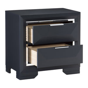 English Elm Queen Bedroom Set with Bookcase Headboard Storage Drawers and Chrome Hardware B011S07212