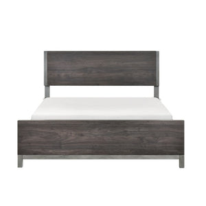 English Elm California King Bedroom Set with Nightstand and Chest in Dark Gray Melamine Finish B011S07221