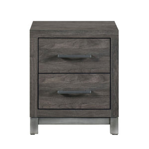 English Elm California King Bedroom Set with Nightstand and Chest in Dark Gray Melamine Finish B011S07221