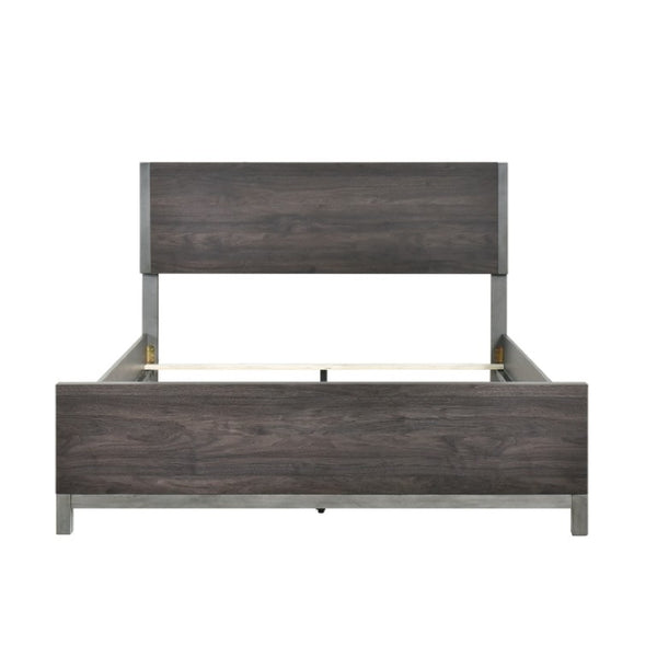 English Elm California King Bedroom Set with Nightstand and Chest in Dark Gray Melamine Finish B011S07221