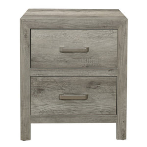 English Elm California King Bedroom Set with Weathered Gray Veneer Planked Finish and Nickel Pulls B011S07262
