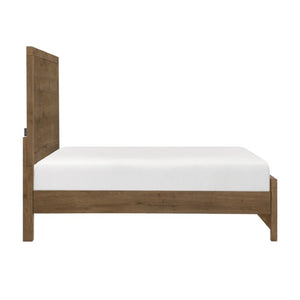 English Elm California King Bedroom Set French Oak Veneer with USB Charging and Five Drawer Chest B011S07338