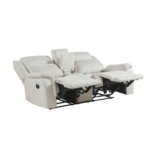English Elm Contemporary Reclining Sofa Loveseat Chair Set Beige Microfiber Tab Pull Living Room B011S07366