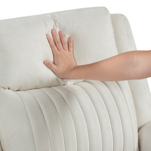 English Elm Contemporary Reclining Sofa Loveseat Chair Set Beige Microfiber Tab Pull Living Room B011S07366