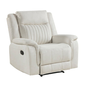 English Elm Contemporary Reclining Sofa Loveseat Chair Set Beige Microfiber Tab Pull Living Room B011S07366