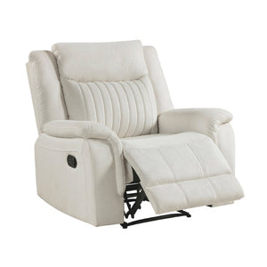 English Elm Contemporary Reclining Sofa Loveseat Chair Set Beige Microfiber Tab Pull Living Room B011S07366