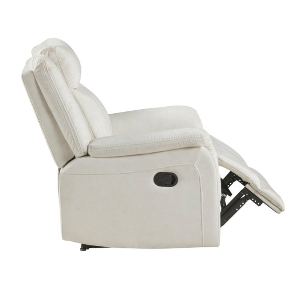 English Elm Contemporary Reclining Sofa Loveseat Chair Set Beige Microfiber Tab Pull Living Room B011S07366