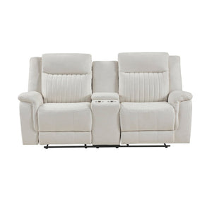 English Elm Contemporary Reclining Sofa Loveseat Chair Set Beige Microfiber Tab Pull Living Room B011S07366