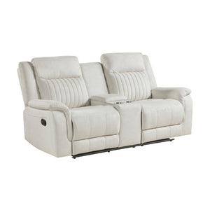 English Elm Contemporary Reclining Sofa Loveseat Chair Set Beige Microfiber Tab Pull Living Room B011S07366