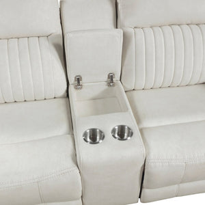 English Elm Contemporary Gray Microfiber Reclining Sofa and Loveseat Set for Modern Living Rooms Beige 2pc Set B011S07367