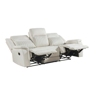 English Elm Contemporary Gray Microfiber Reclining Sofa and Loveseat Set for Modern Living Rooms Beige 2pc Set B011S07367