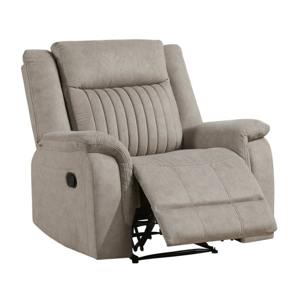 English Elm Contemporary 3 Piece Microfiber Reclining Sofa Set with Console Storage for Living Rooms Brown Gray B011S07368