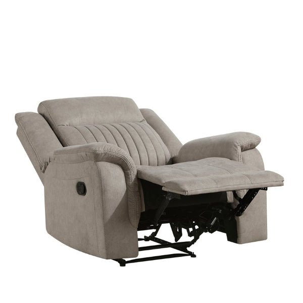 English Elm Contemporary 3 Piece Microfiber Reclining Sofa Set with Console Storage for Living Rooms Brown Gray B011S07368