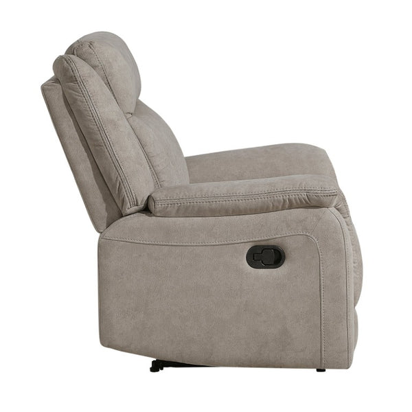 English Elm Contemporary 3 Piece Microfiber Reclining Sofa Set with Console Storage for Living Rooms Brown Gray B011S07368