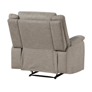 English Elm Contemporary 3 Piece Microfiber Reclining Sofa Set with Console Storage for Living Rooms Brown Gray B011S07368