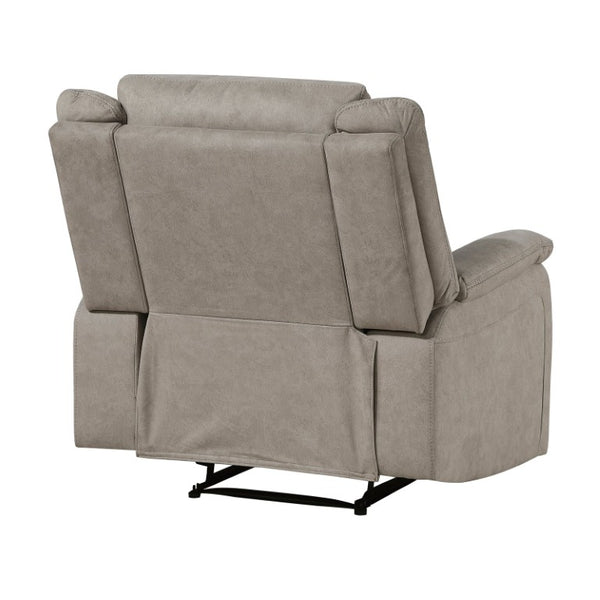 English Elm Contemporary 3 Piece Microfiber Reclining Sofa Set with Console Storage for Living Rooms Brown Gray B011S07368