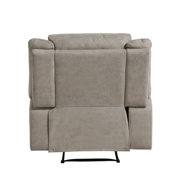 English Elm Contemporary 3 Piece Microfiber Reclining Sofa Set with Console Storage for Living Rooms Brown Gray B011S07368