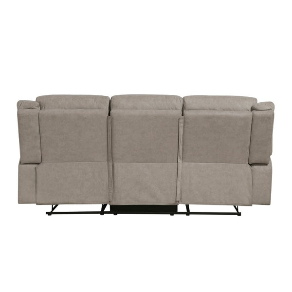 English Elm Contemporary Gray Microfiber Reclining Sofa and Loveseat Set for Modern Living Rooms Brown Gray 2pc Set B011S07369