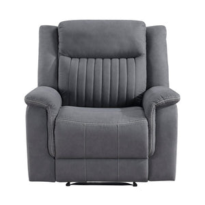 English Elm Contemporary 3 Piece Microfiber Reclining Sofa Set with Console Storage for Living Rooms Gray B011S07370