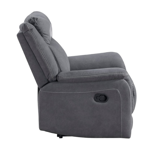 English Elm Contemporary 3 Piece Microfiber Reclining Sofa Set with Console Storage for Living Rooms Gray B011S07370