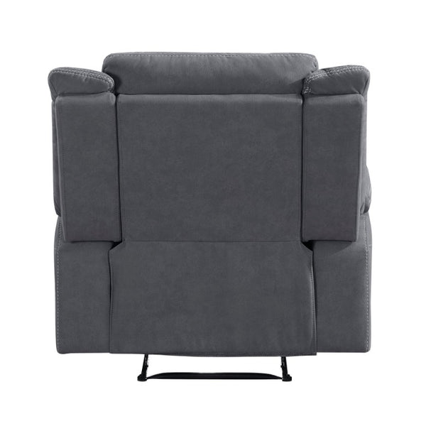 English Elm Contemporary 3 Piece Microfiber Reclining Sofa Set with Console Storage for Living Rooms Gray B011S07370