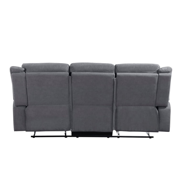 English Elm Contemporary 3 Piece Microfiber Reclining Sofa Set with Console Storage for Living Rooms Gray B011S07370