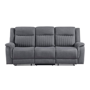 English Elm Contemporary Gray Microfiber Reclining Sofa and Loveseat Set for Modern Living Rooms Gray 2pc Set B011S07371