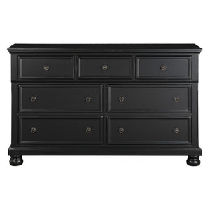 English Elm California King Sleigh Bedroom Set Solid Wood Transitional Style with Black Finish B011S07397