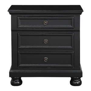 English Elm Queen Bedroom Set Six Piece Black Finish Solid Wood Farmhouse Transitional Suite B011S07403
