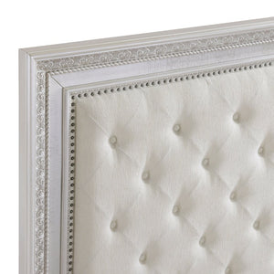 English Elm Eastern King Mansion Bedroom Set Pearl White Ash Veneer with Ornate Molding 6 Piece B011S07450