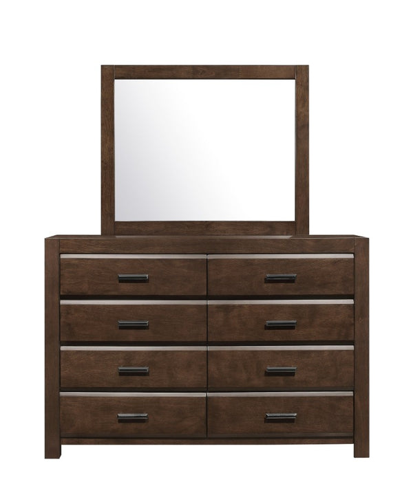 English Elm Queen Panel Bedroom Set with Dresser Mirror and Nightstands in Espresso Finish B011S07508