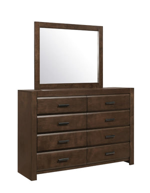 English Elm Queen Panel Bedroom Set with Dresser Mirror and Nightstands in Espresso Finish B011S07508