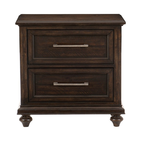 English Elm Queen Bed Nightstand and Chest Set Acacia Veneer Reclaimed Wood Transitional Bedroom B011S07517