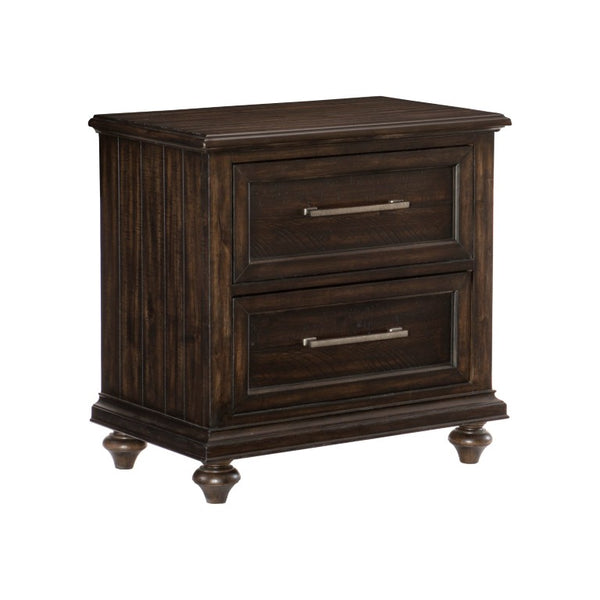 English Elm Queen Bed Nightstand and Chest Set Acacia Veneer Reclaimed Wood Transitional Bedroom B011S07517