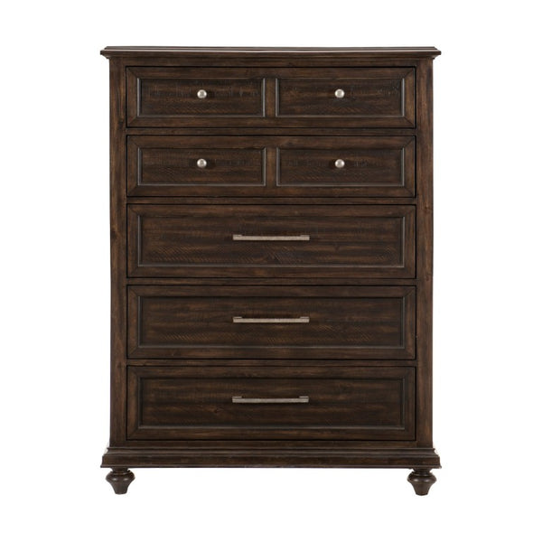 English Elm Queen Bed Nightstand and Chest Set Acacia Veneer Reclaimed Wood Transitional Bedroom B011S07517