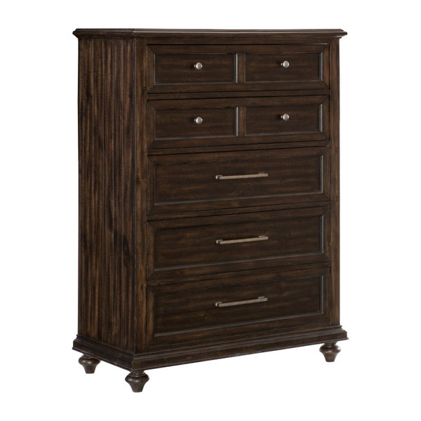 English Elm Queen Bed Nightstand and Chest Set Acacia Veneer Reclaimed Wood Transitional Bedroom B011S07517