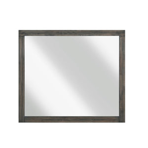 English Elm Queen Panel Bed Dresser Mirror Set Contemporary Melamine with Antique Silver Accents B011S07552