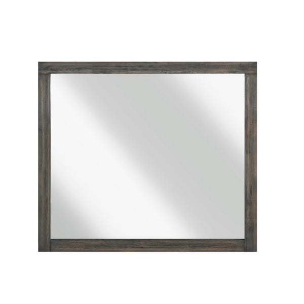 English Elm Queen Panel Bed Dresser Mirror Set Contemporary Melamine with Antique Silver Accents B011S07552