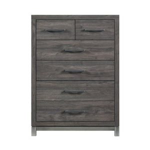 English Elm California King Bedroom Set with Dresser Mirror Chest Industrial Modern Faux Wood B011S07557