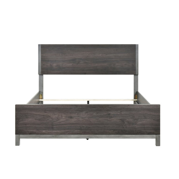 English Elm California King Bedroom Set with Dresser Mirror Chest Industrial Modern Faux Wood B011S07557