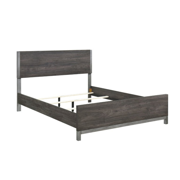 English Elm California King Bedroom Set with Dresser Mirror Chest Industrial Modern Faux Wood B011S07557