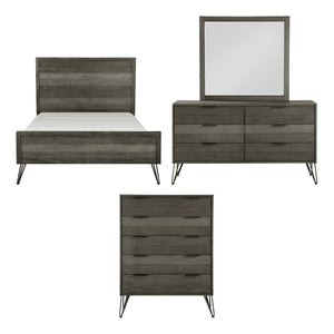 English Elm Eastern King Bedroom Set Solid Acacia Wood Three Tone Gray Contemporary 4 Piece B011S07569