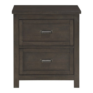 English Elm California King Sleigh Bedroom Set Birch Veneer Upholstered Nailhead Trim Dark Cherry B011S07593