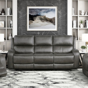 English Elm Gray Microfiber 3 Piece Reclining Living Room Set with Rocker Chair Pocket Coil Support B011S07603