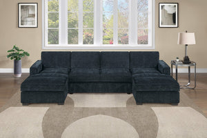 English Elm U-Sectional Chenille Sofa with LAF RAF Chaise Ends for Spacious Living Rooms B011S07604