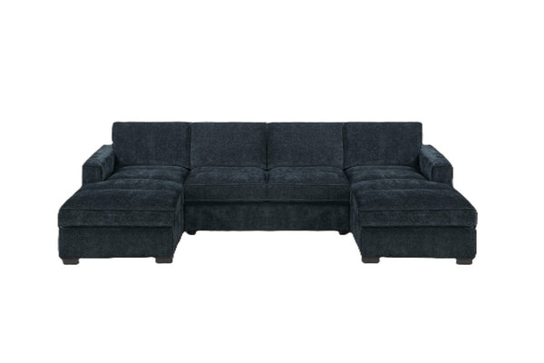 English Elm U-Sectional Chenille Sofa with LAF RAF Chaise Ends for Spacious Living Rooms B011S07604